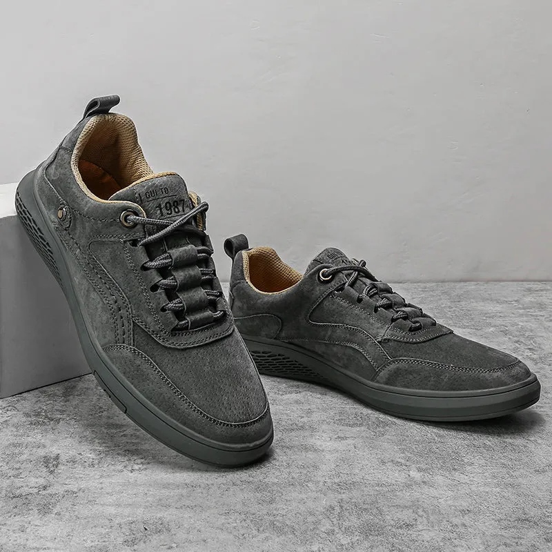 Men's Leather Breathable Lace-up Casual Shoes | 50890