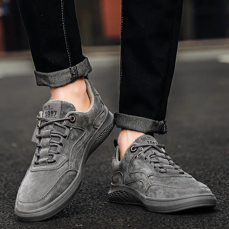 Men's Leather Breathable Lace-up Casual Shoes | 50890