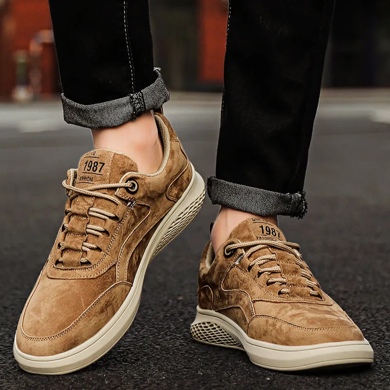 Men's Leather Breathable Lace-up Casual Shoes | 50890