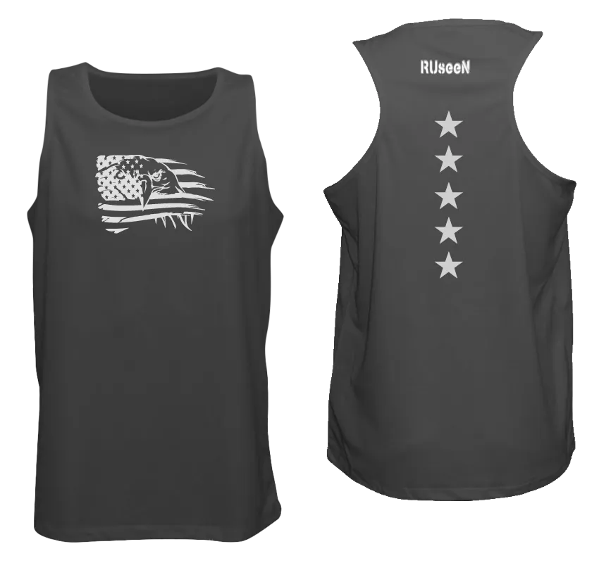 Men's Reflective Tank Top - Eagle Flag