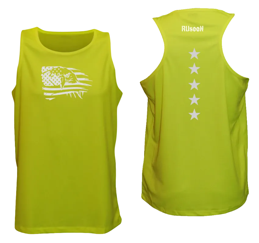 Men's Reflective Tank Top - Eagle Flag