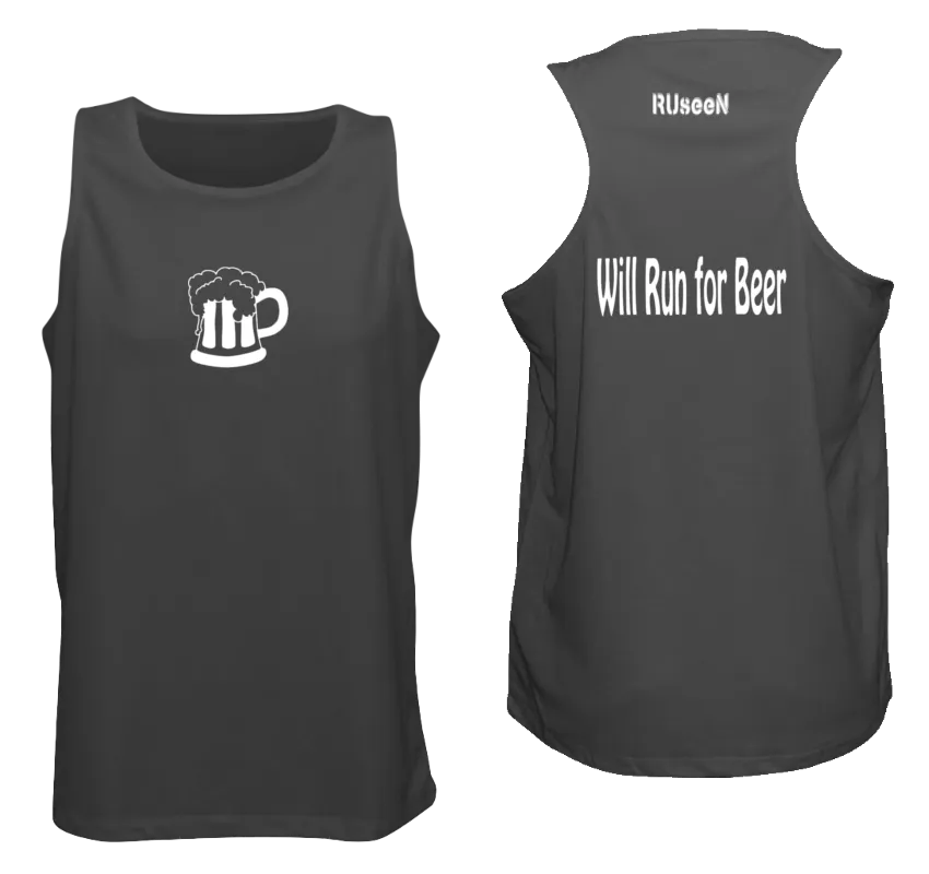 Men's Reflective Tank - Will Run for Beer