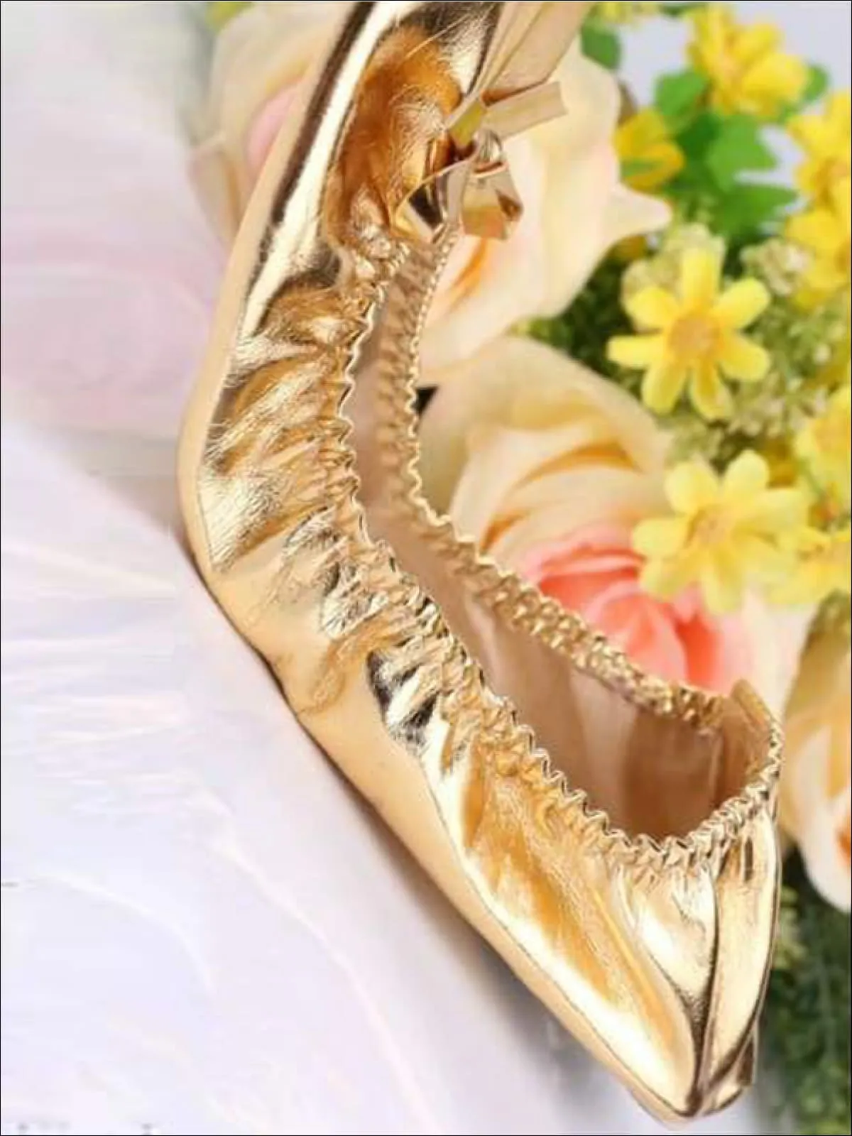 Metallic Gold Costume Ballet Flats By Liv and Mia