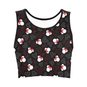 Mickey And Minnie Dots Women's Crop Top