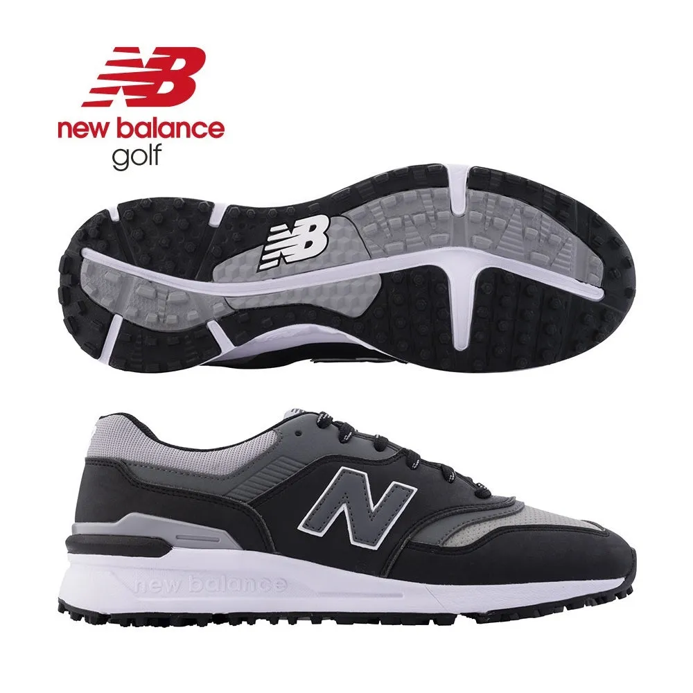 New Balance Mens 997 SL Golf Shoes - Spikeless - Black/Grey - All Sizes