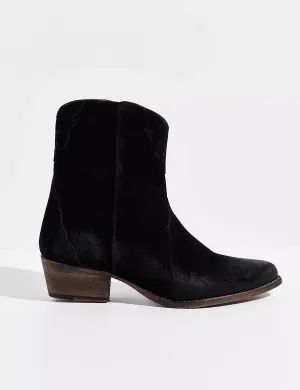 New Frontier Western Boot, Black Suede