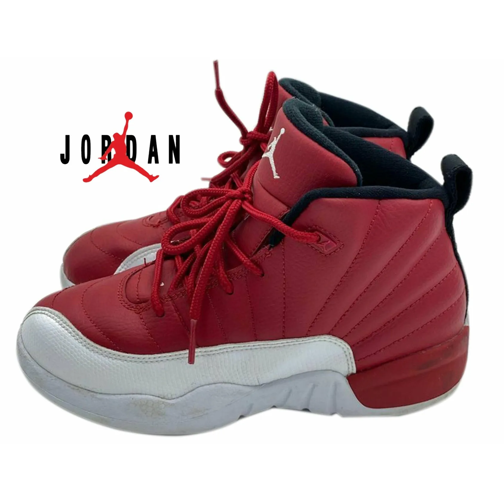 Nike Jordan 12 Retro Gym Red White Black Size 2Y 151186-600