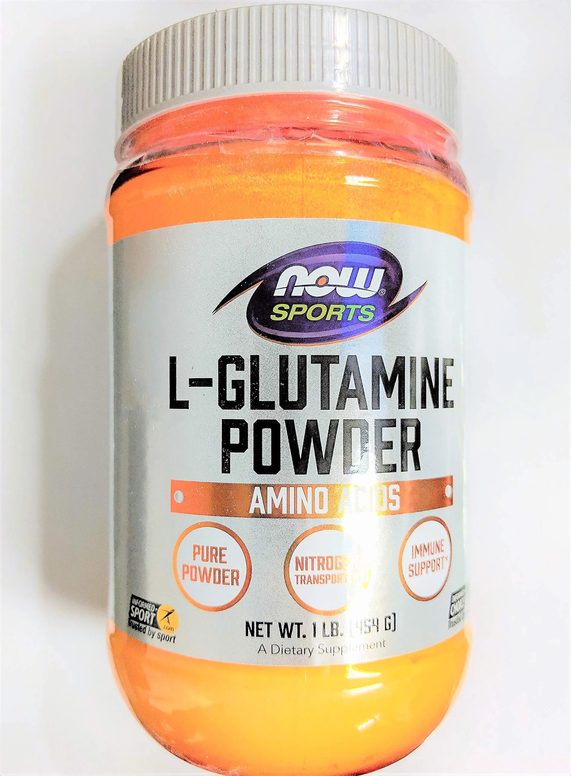 now sports, L-Glutamin powder, now sports, 1lb, 454 gm