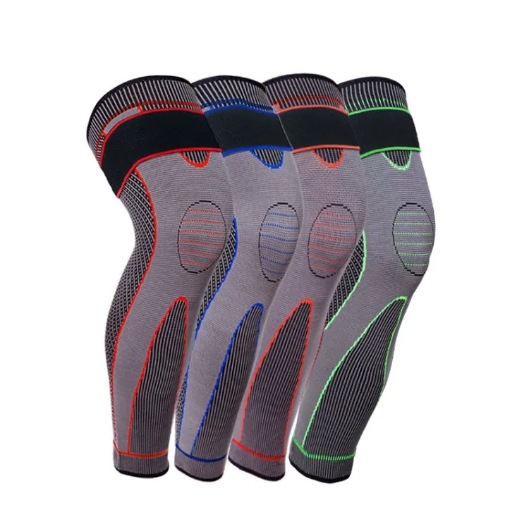 Nylon Knitted Riding Sports Extended Knee Pads, Size: L(Orange Pressurized Anti-slip)