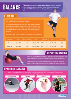 Physical Education BALANCE Professional Fitness Wall Chart Poster - Posterfit