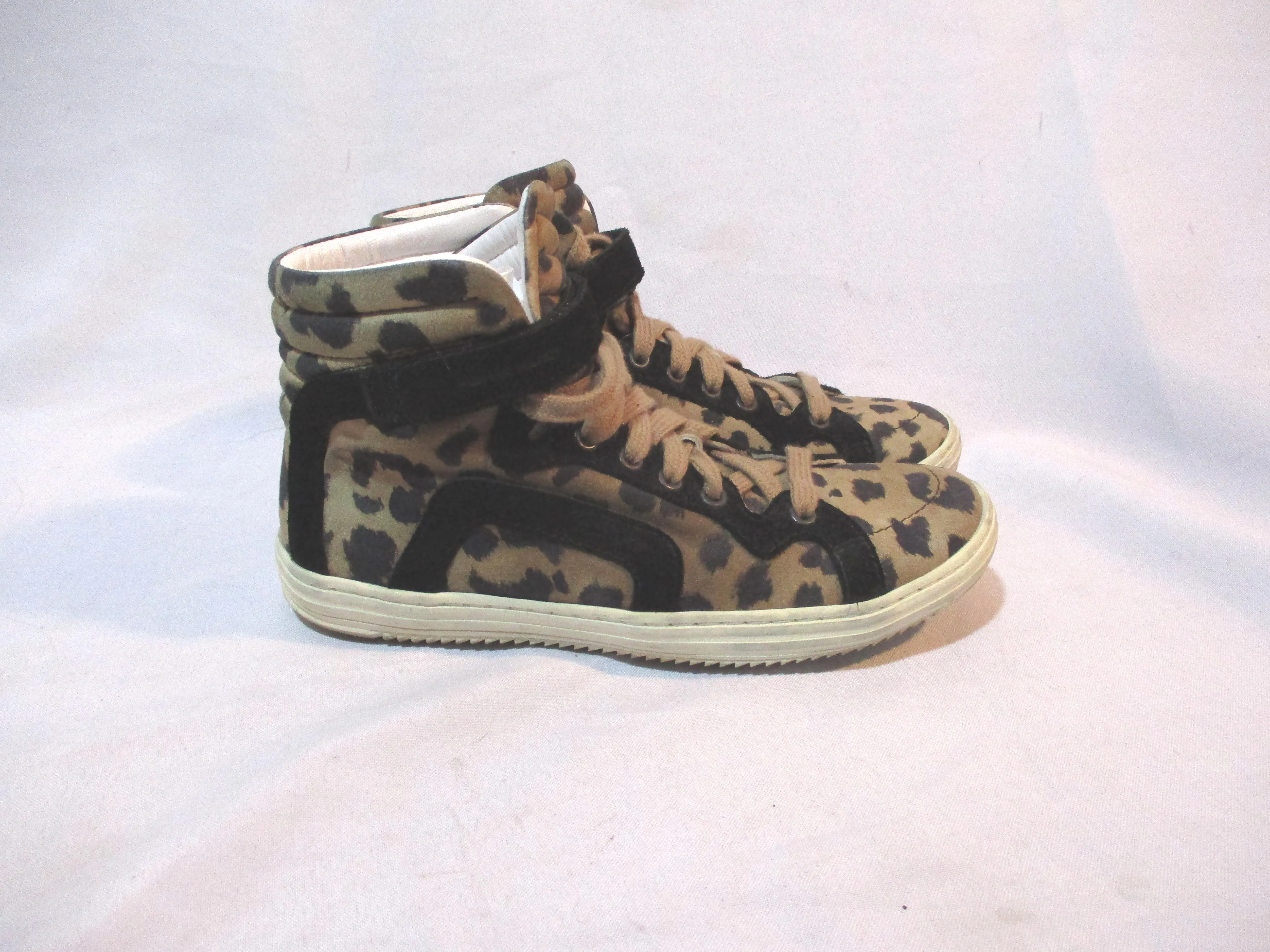 PIERRE HARDY SUEDE KID KAKI Sneaker Shoe 36  Leopard TRAINER Sport KHAKI