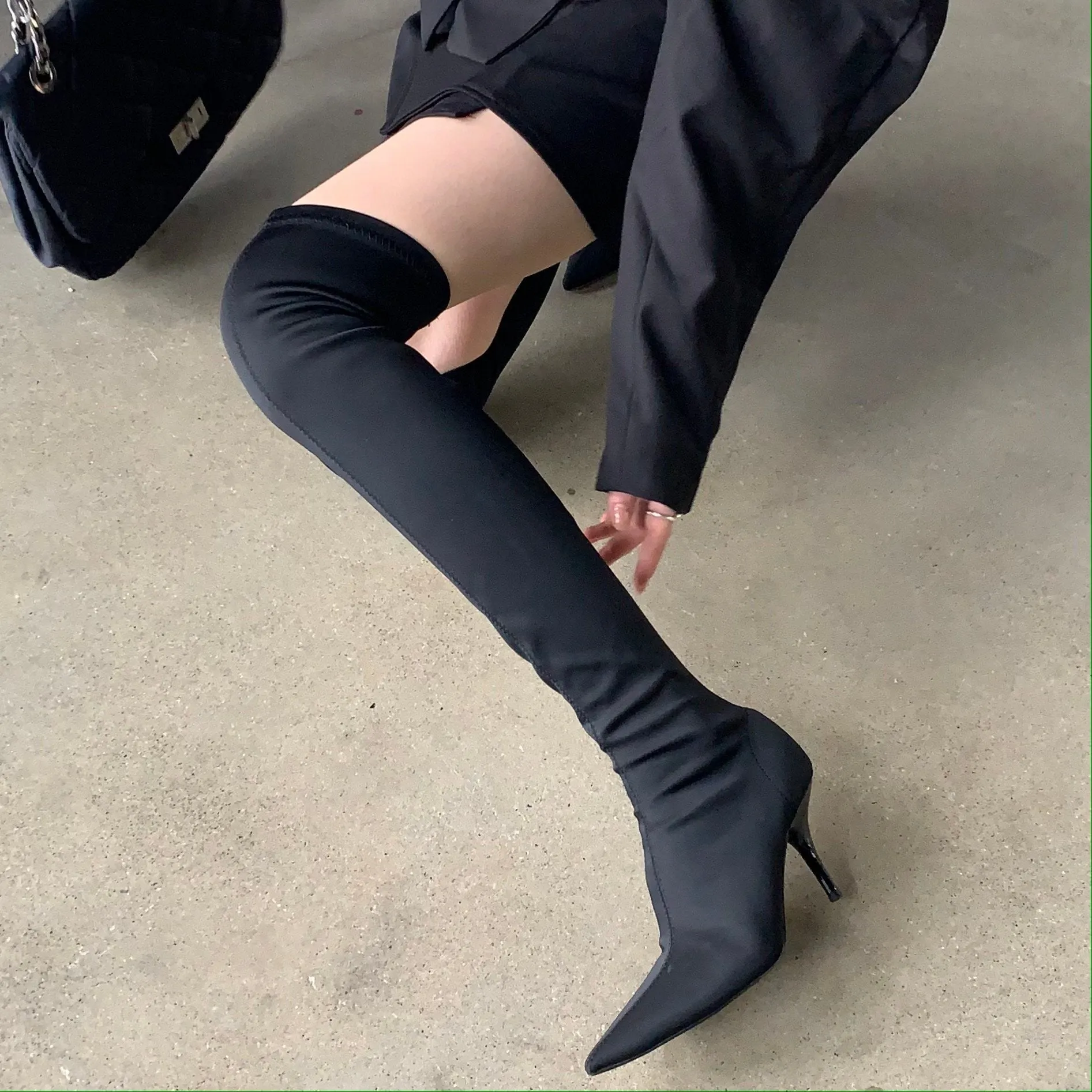 Pointed Toe Stiletto Heel Over-the-knee Boots