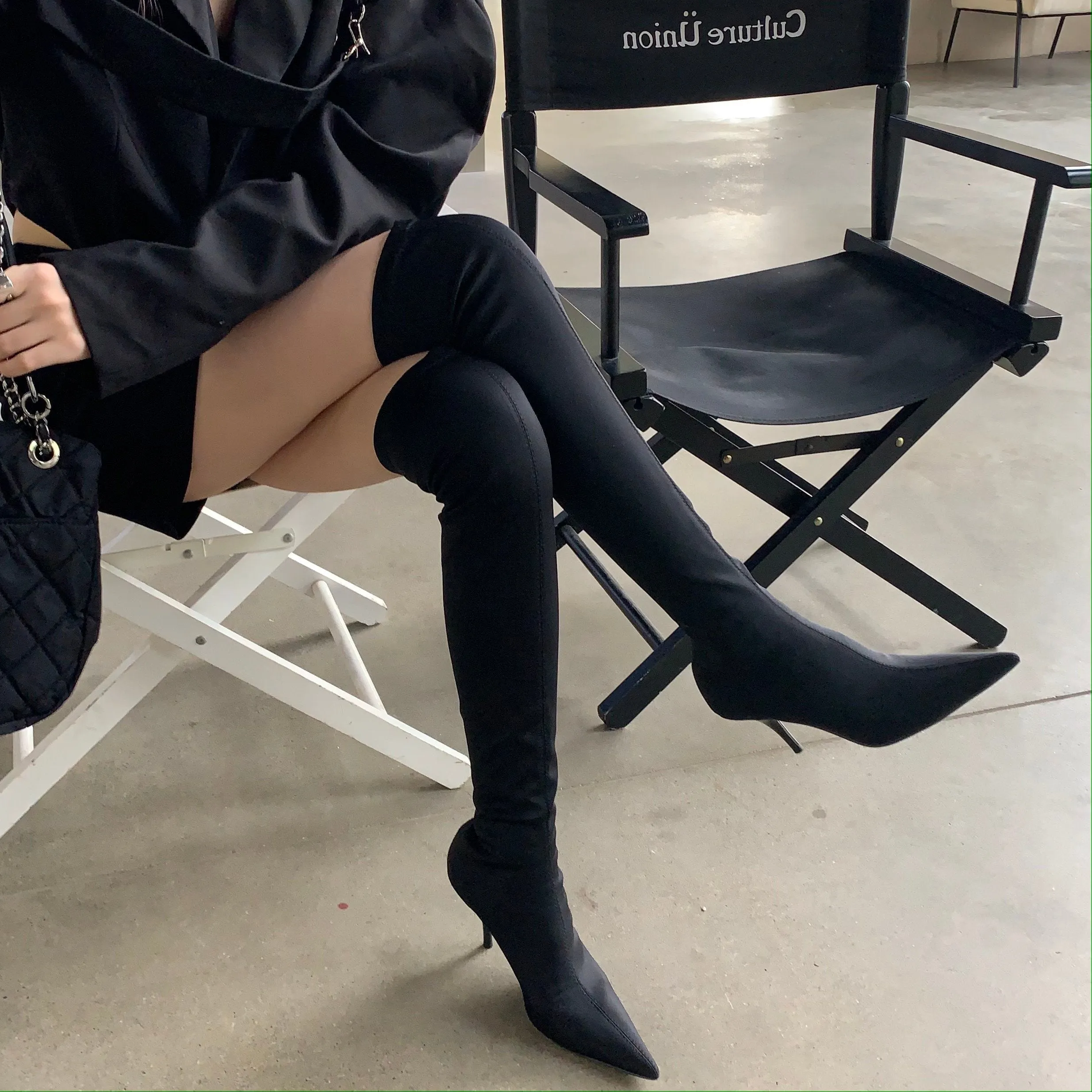 Pointed Toe Stiletto Heel Over-the-knee Boots