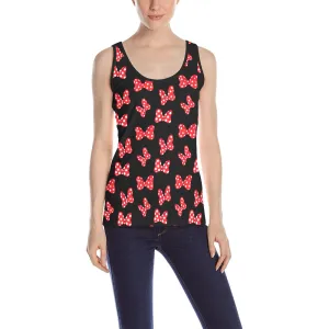 Polka Dot Bows Athletic Tank Top for Women