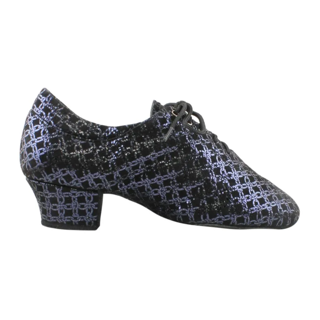 Practice Dance Shoes, 1205 Flexi, Shevro Black, Blue Chains