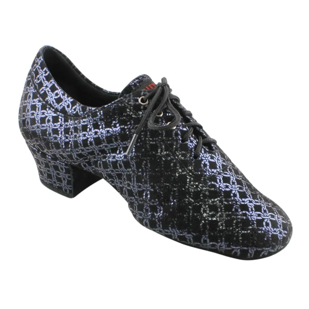 Practice Dance Shoes, 1205 Flexi, Shevro Black, Blue Chains