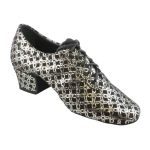 Practice Dance Shoes, 1205 Flexi, Shevro Black, Silver Chains