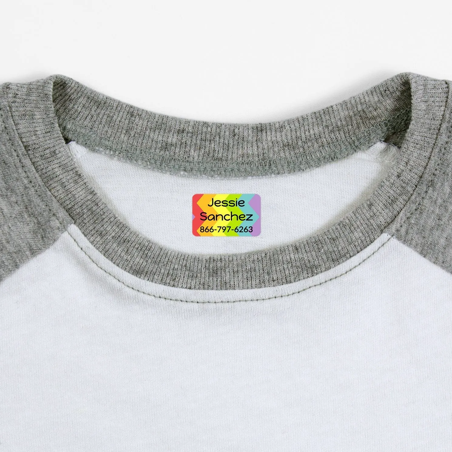 Rainbow Zig-Zag Iron-On Clothing Labels