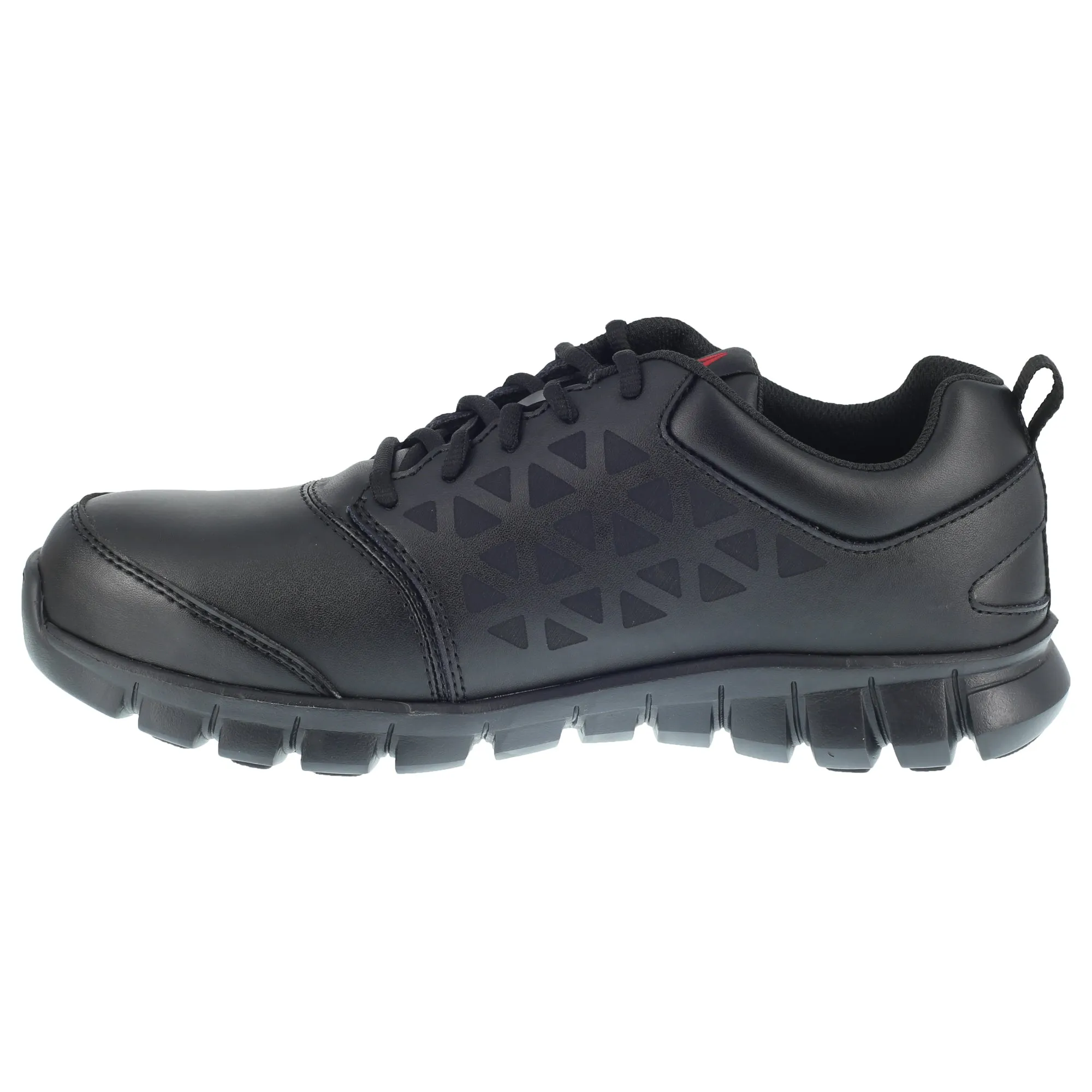 Reebok Mens Black Leather Work Shoes Sublite Oxford