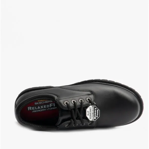 RELAXED FIT: COTTONWOOD - ELKS SR Mens Leather Anti-Slip Shoes Black