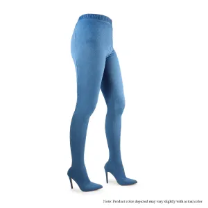 SCANDALOUS-2 PANTALEGGINGS BOOTS IN SPANDEX - DENIM