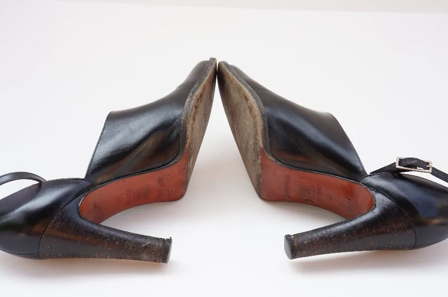 SERGIO ROSSI Leather Mules