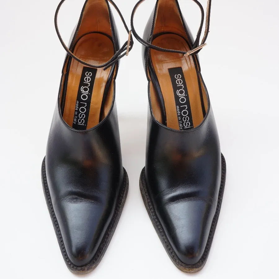 SERGIO ROSSI Leather Mules