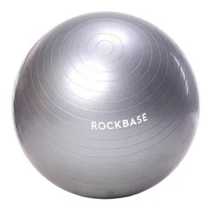 SILVER 65CM ANTI BURST YOGA SWISS BALL WITH PUMP