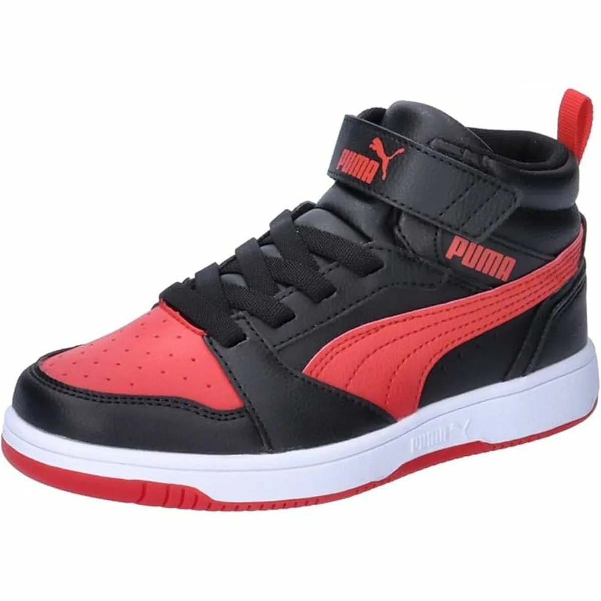 Sports Shoes for Kids Puma Rebound V6 Mid Black Red