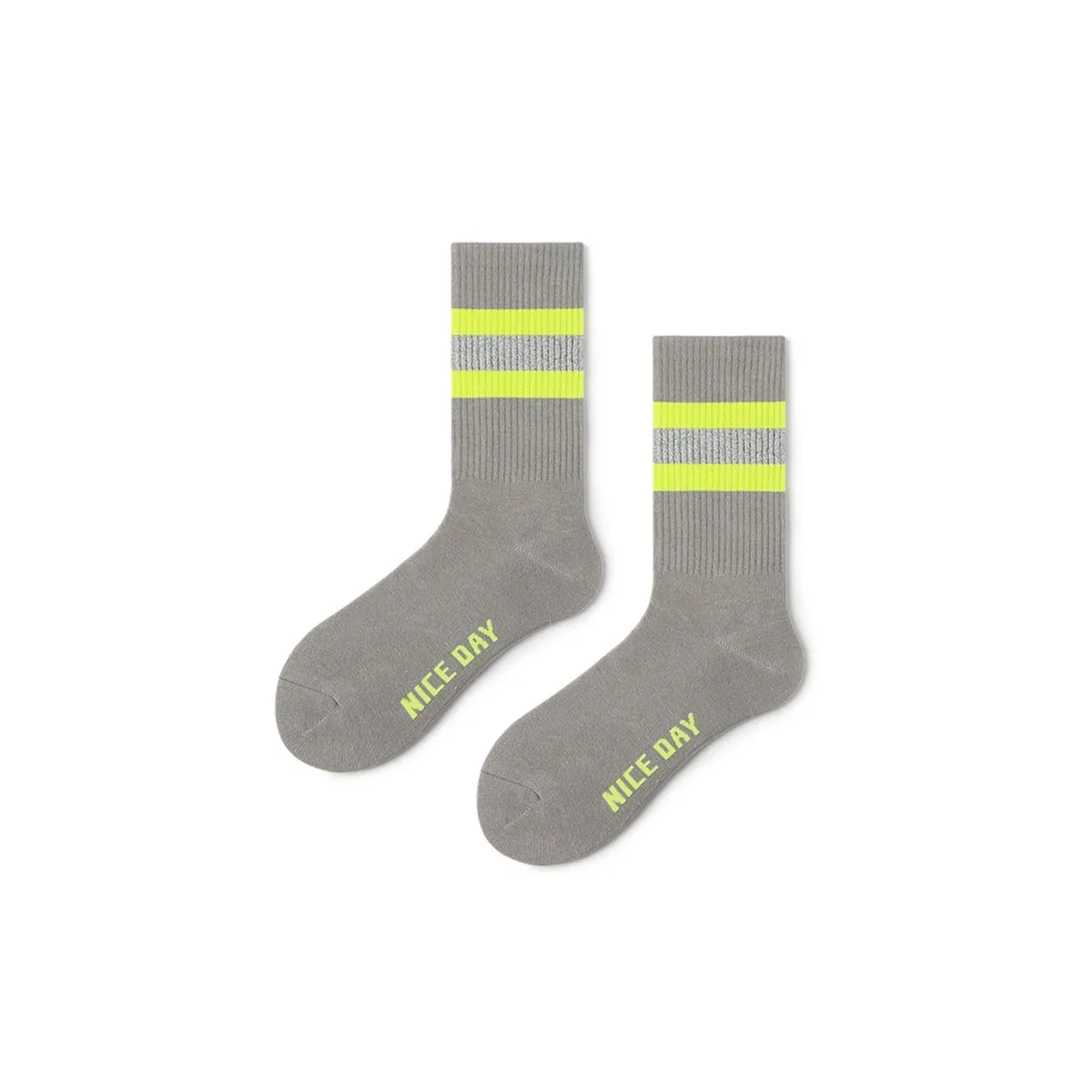 Starry Sky All-season Men Grey Sports Crew Socks