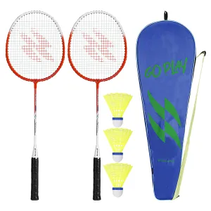 Strauss Aluminium Badminton Racket Set of 2 with Cover |includes 3 Shuttlecock |Lightweight, Durable Racquet for Beginners and Intermediate Players |Ideal for for Outdoor and Indoor Play,(Multicolor)