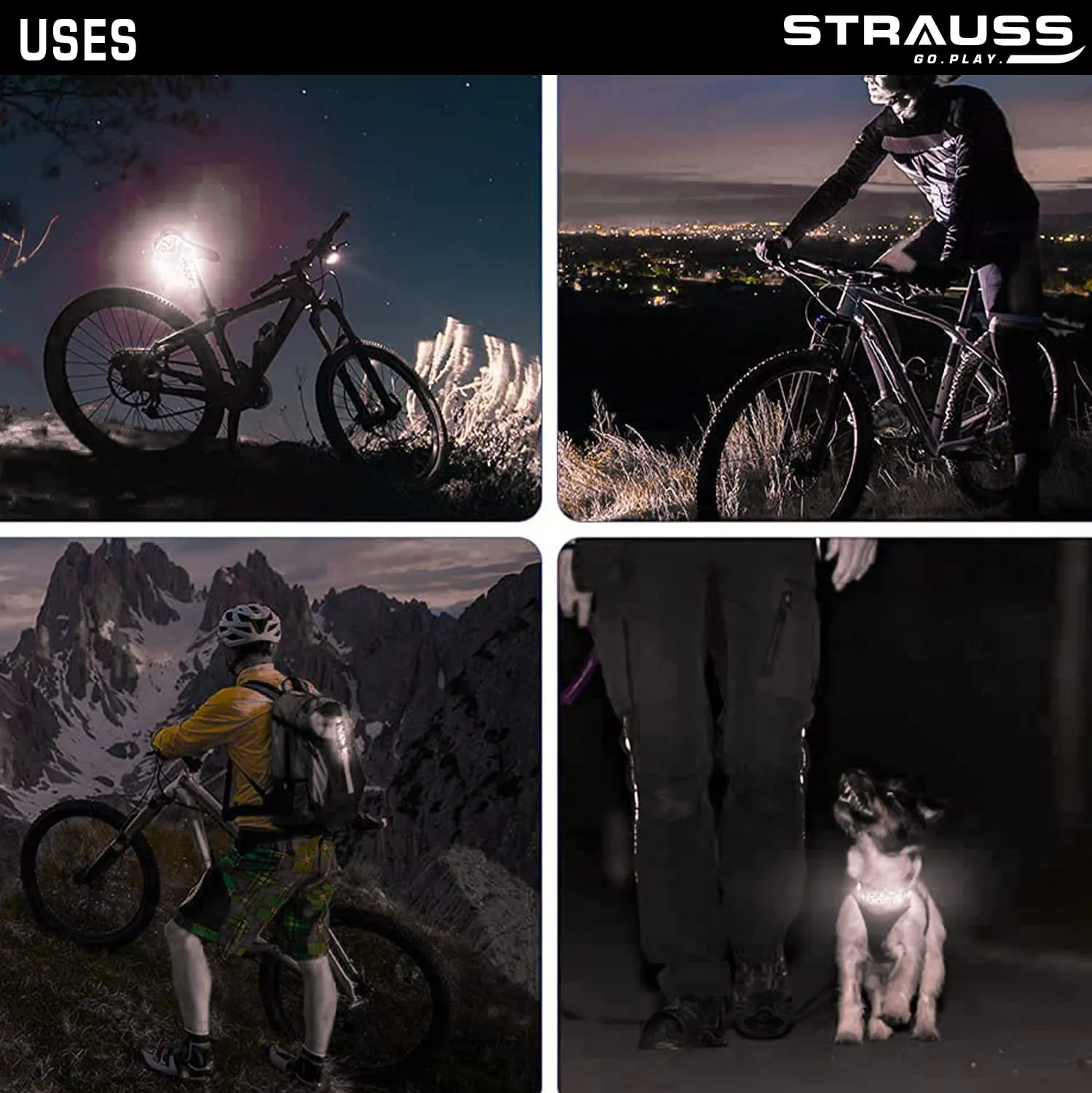 Strauss Bicycle USB Rechargeable 5 LED Head Light, (White)