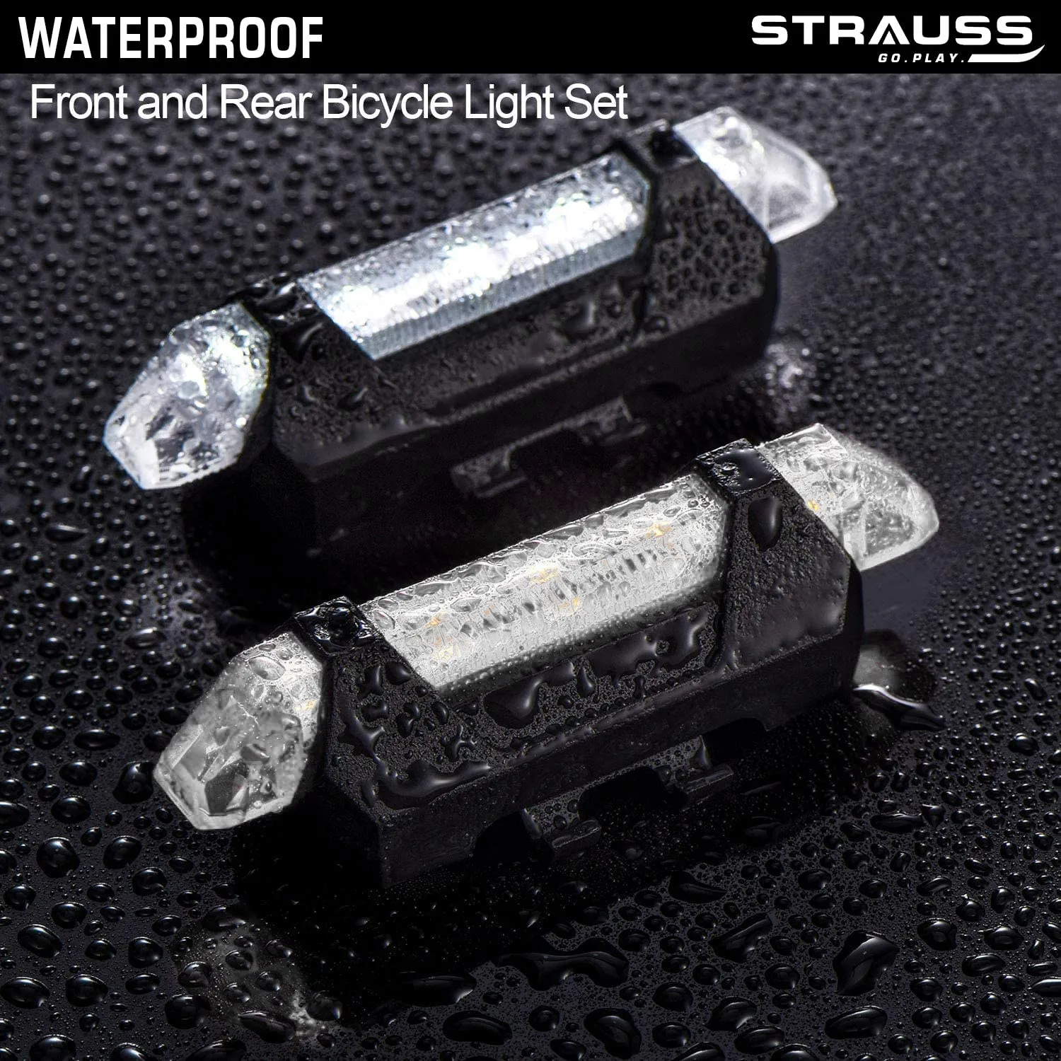 Strauss Bicycle USB Rechargeable 5 LED Head Light, (White)