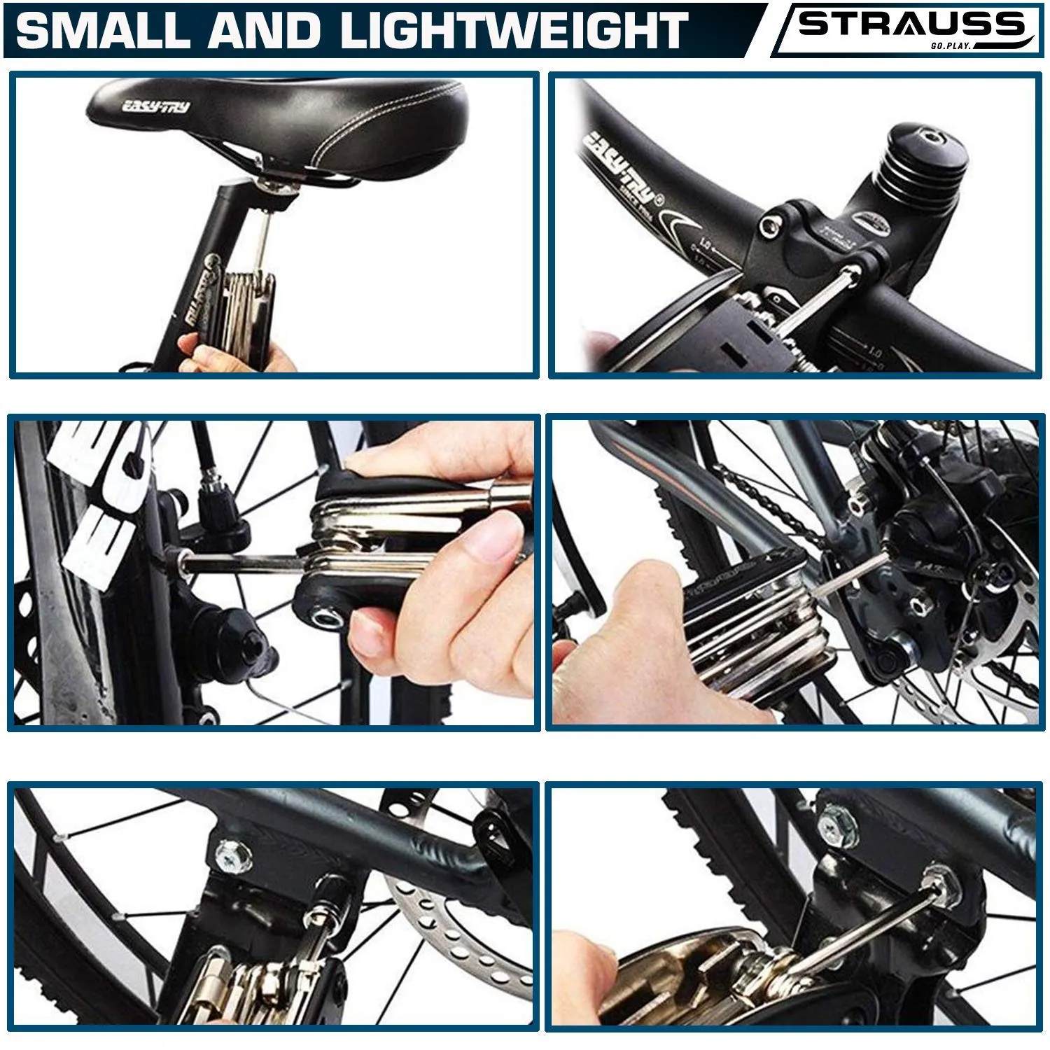 Strauss Bicycle Wireless Security Alarm Lock and Bicyle Repair Toolkit