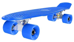 STRAUSS Cruiser PW Skateboard| Penny Skateboard | Casterboard | Hoverboard | Anti-Skid Board with ABEC-7 High Precision Bearings | Ideal for All Skill Level | 22 X 6 Inch,(Blue)