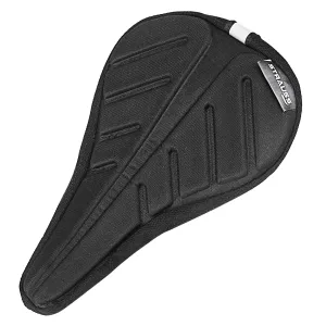 STRAUSS Extra Soft Shock Absorbing Gel Seat Cover with Anti-Slip Granules & Soft, Thick Padding | Superior Comfort, Breathable Design | Comes with Adjustable Rope Straps & Fits All Cycles, (Black)