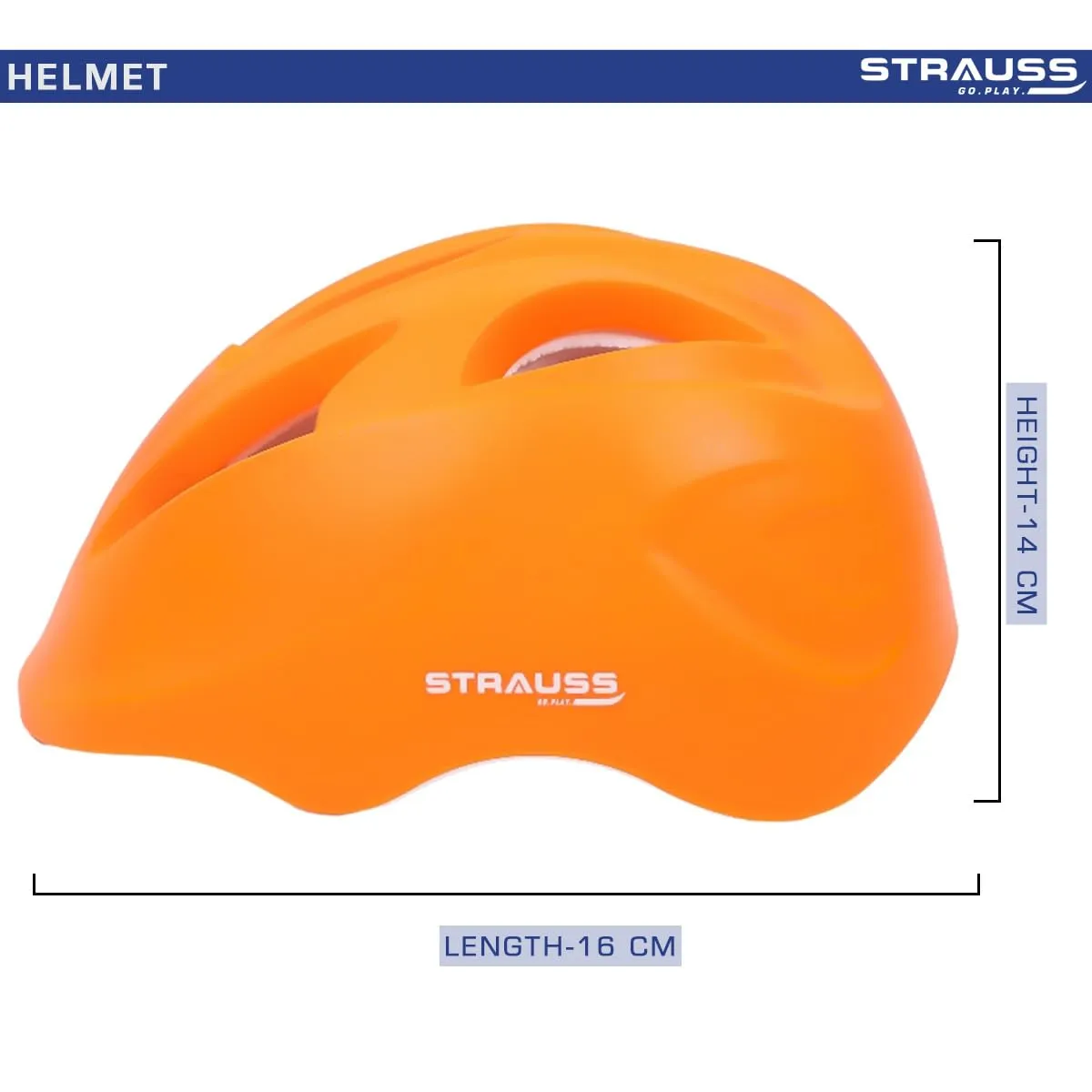 Strauss GlideX Cycling Helmet | Light Weight with Superior Ventilation | Mountain, Road Bike & Skating Helmet with Premium EPS Foam Lining | Ideal for Adults and Kids,(Orange)