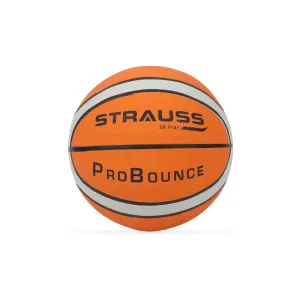 STRAUSS ProBounce Basketball Size 7 | Professional Basket Ball for Indoor-Outdoor Training and Match | Suitable for Hard Surface, Wooden Flooring & Synthetic Surface | for Kids and Adults