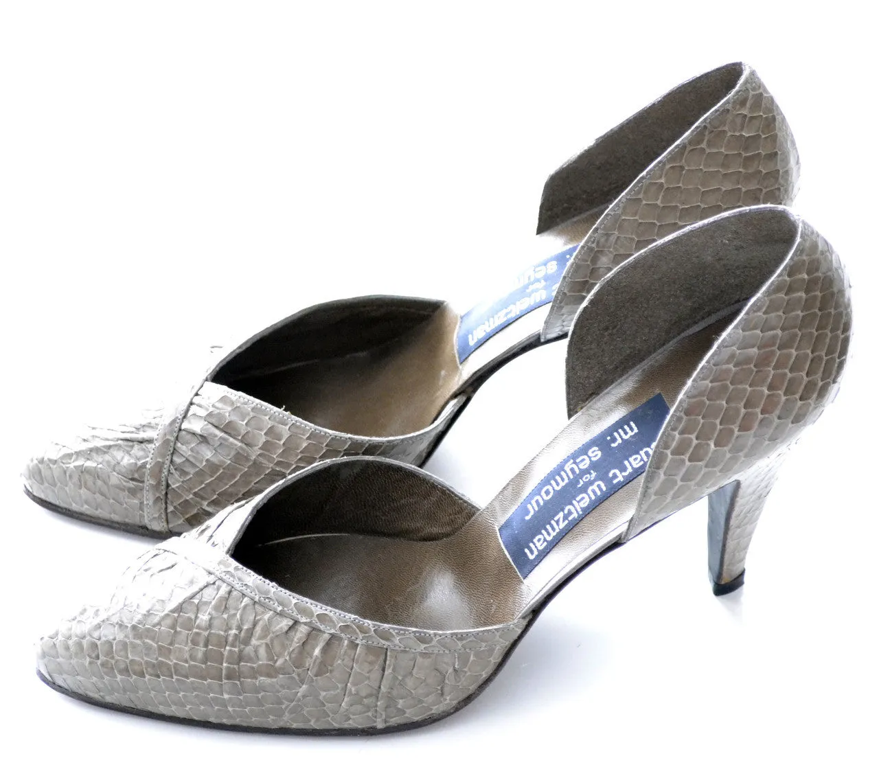 Stuart Weitzman Vintage Snakeskin Heels in Box 8.5B