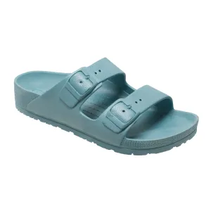 Tecs Womens Two Band Aqua Sandals Shoes