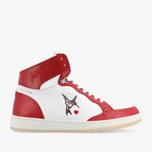 The Rapido High-top Sneaker in Red Hummingbird