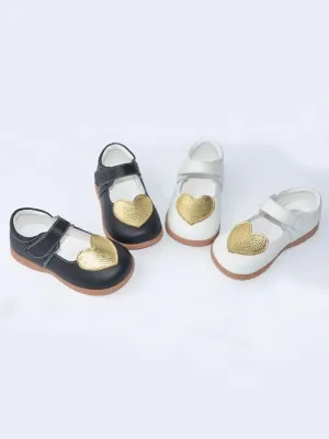 Treasured Steps Gold Heart Mary Jane Shoes By Liv And Mia