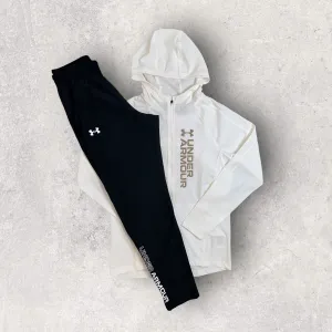 UNDER ARMOUR STORM TRACKSUIT - WHITE/BLACK