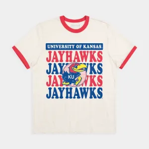 Vintage-Inspired Kansas Jayhawks Ringer Tee