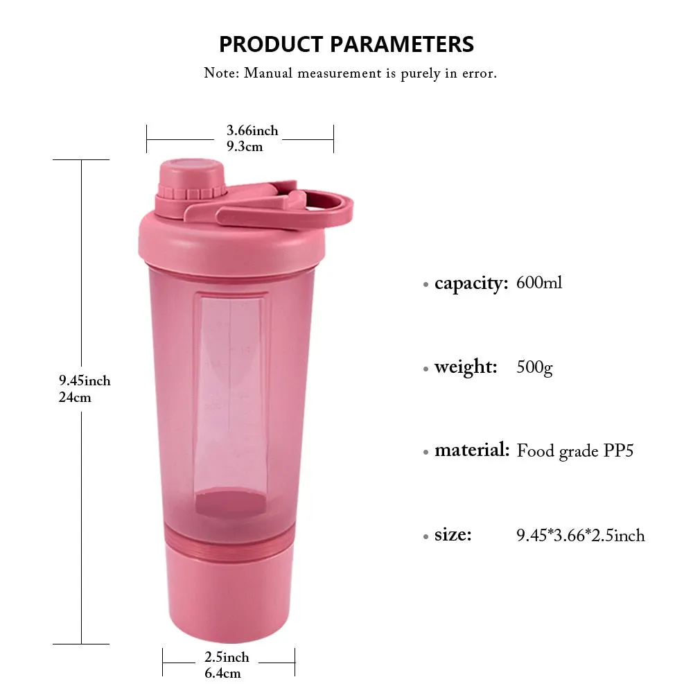 Whey Protein Shaker Bottle BPA Free Leak Proof