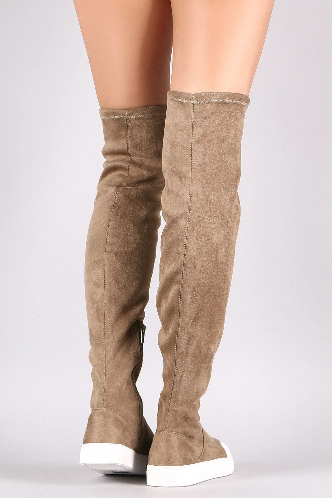 Wild Diva Lounge Suede Over-The-Knee Sneaker Boots