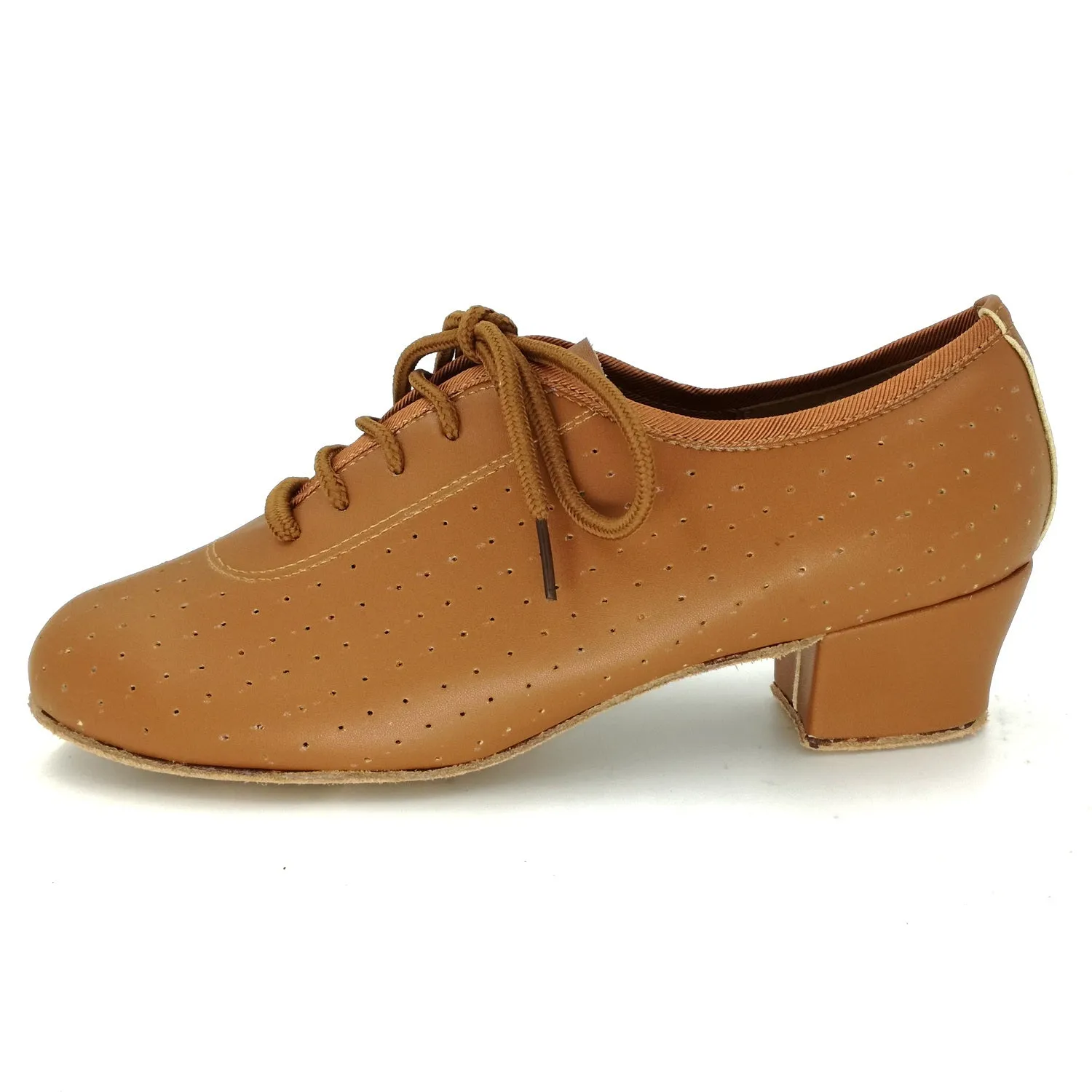 Women Ballroom Dancing Shoes Ladies Tango Latin Practice Dance Shoe Suede Sole Lace-up Closed-toe Brown