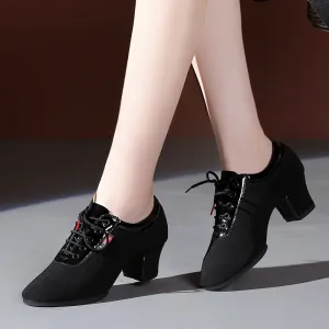 Women's Canvas 3.5cm/5cm Heels Ballroom Dance Shoes Teaching & Practice Shoes